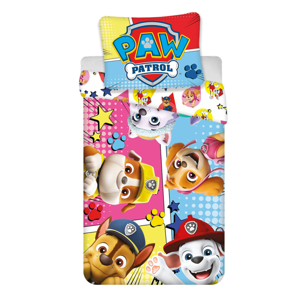 Toddler Size Duvet Cover Set 100 X 135 Cm 100% Cotton Paw Patrol