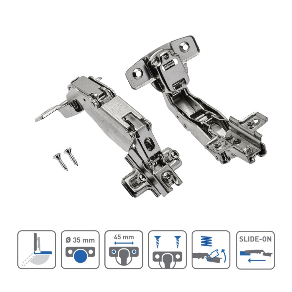 Pair Kitchen Cabinet Unit Door Hinges Angular 165 Degree of  GTV