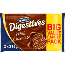 (Pack Of 6) Milk Chocolate Digestives Biscuits Pack 2x316g