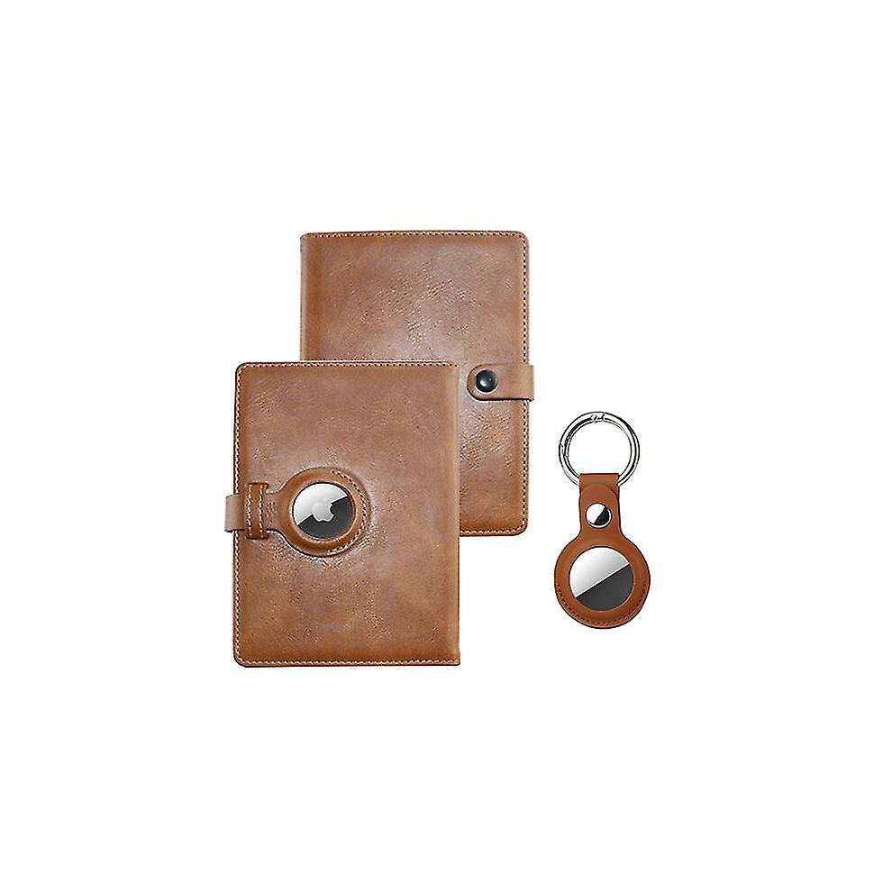 (Brown) Airtag Wallet Case With Card Holder Passport Wallets Passport Covers Rfid Blocking Airtag Keychain Case Pu Leather Multi-color-image-OPC-PFX7R67-NEW