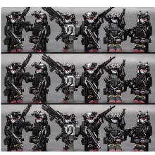 (18pcs-B) 18pcs Military building blocks forces ghost special police fully armed toys