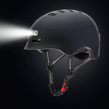 (Black, L 58-61cm) Bike Cycling Helmet Motorcycle Helmet With Illuminated Warning Light For Adult Kids