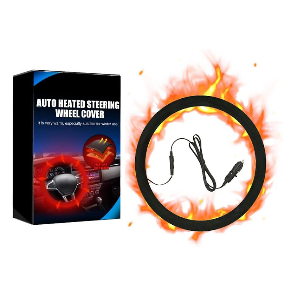 Auto Heated Steering Wheel Cover, Heated Steering Wheel Protector Cover For Cars Trucks, Fits 38cm Diameter Steering Wheel