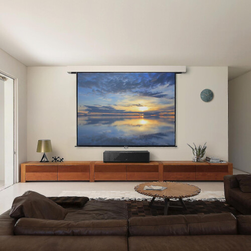 Xox-92 Inch Manual Pull Down Retractable Projector Projection Screen, Black 2