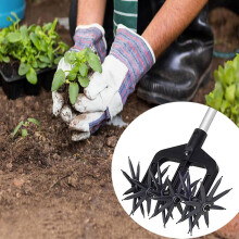 Gardening Rotary Tiller,manual Cultivator,hand-held Garden Cultivator With Detachable Tines, Reseeding Grass Or Terra Mixing(without Pole)