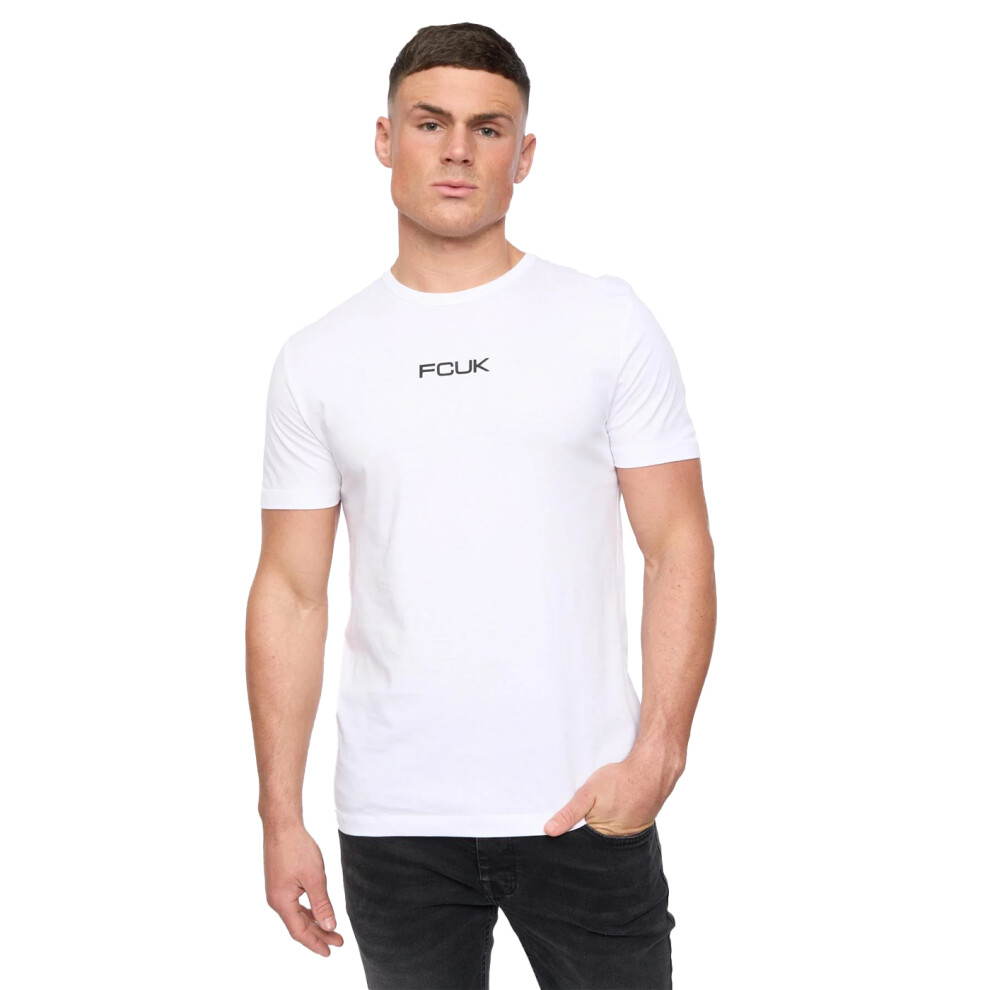 (XL, White) French Connection Mens FCUK Chest Build T-Shirt