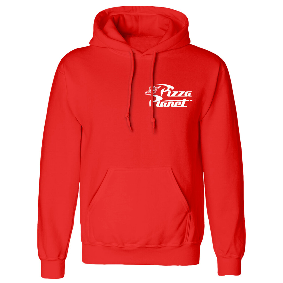 (L, Red) Toy Story Unisex Adult Pizza Planet Hoodie