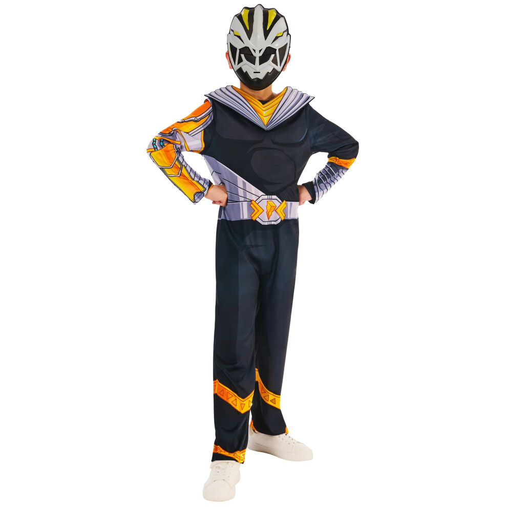Power Rangers (7-8 Years, Multicoloured) Childrens/Kids Cosmic Fury Ranger Costume Black