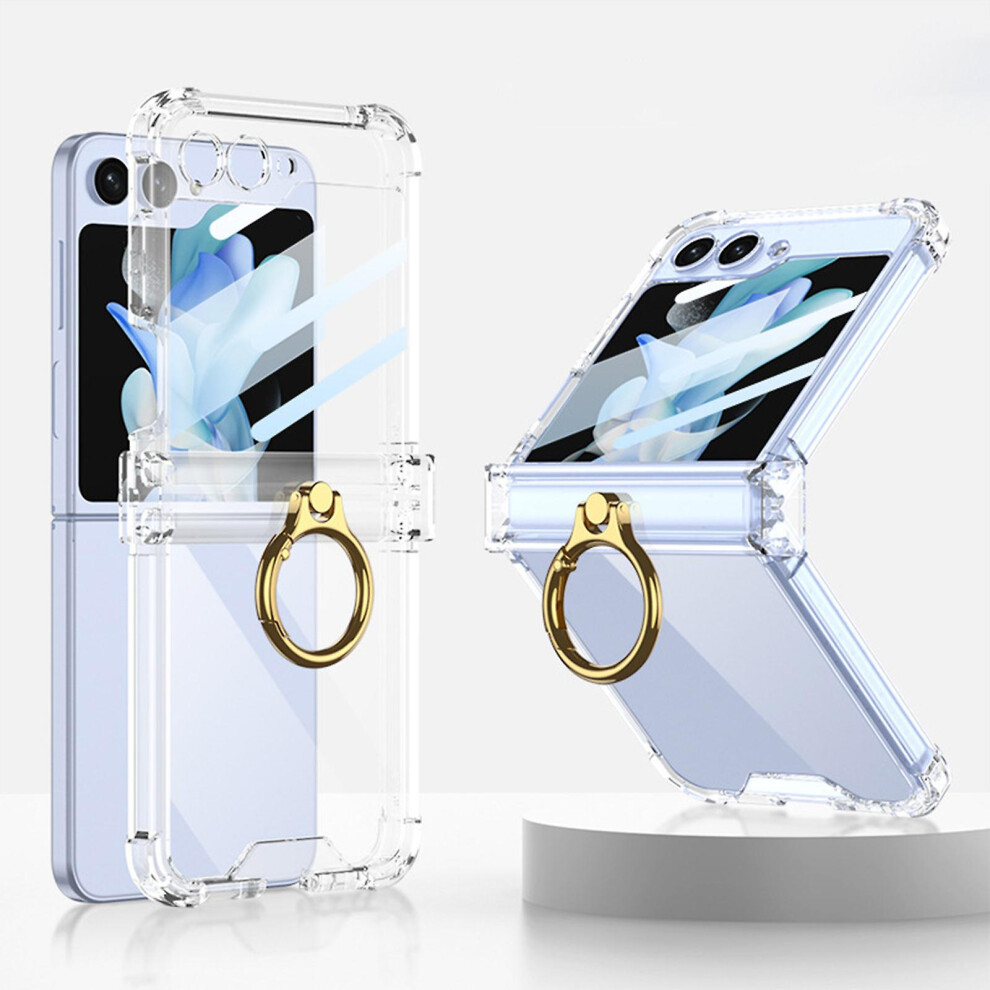 (Clear) Z Flip 5 Case With Hinge Protection Clear Samsung Flip 5 Case With Kickstand Protective Cover For Samsung Galaxy Z Flip 5 5G 2023 8994440133225