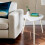 (White, Small) Coffee Table, Small Side Table Living Room, Triangle Solid Wood End Table 5