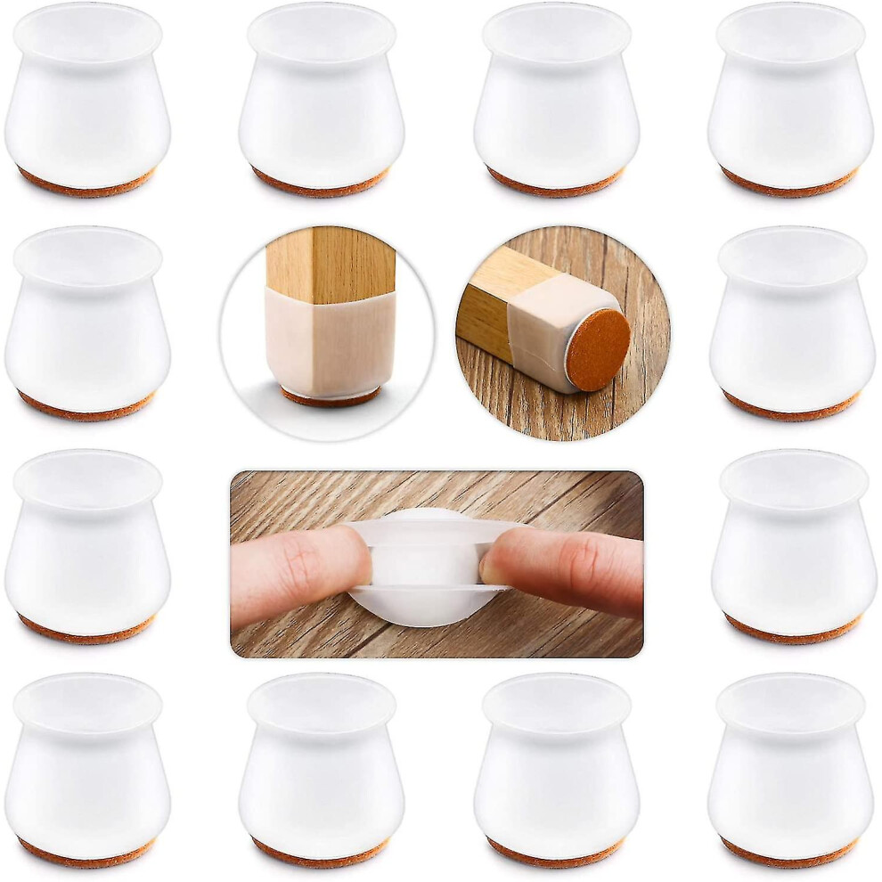 Upgraded Silicone Chair Leg Protectors With Felt For Hardwood Floors 8715748569925