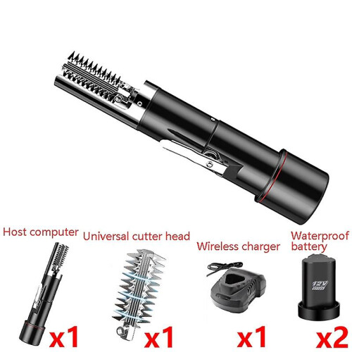 Electric Fish Scale Scraper Black Dual Battery 2