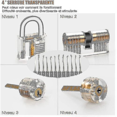 Rion Lock Picking Kit, 25-piece Lock Picking Kit, Practice Tools With 3 Clear Locks 2
