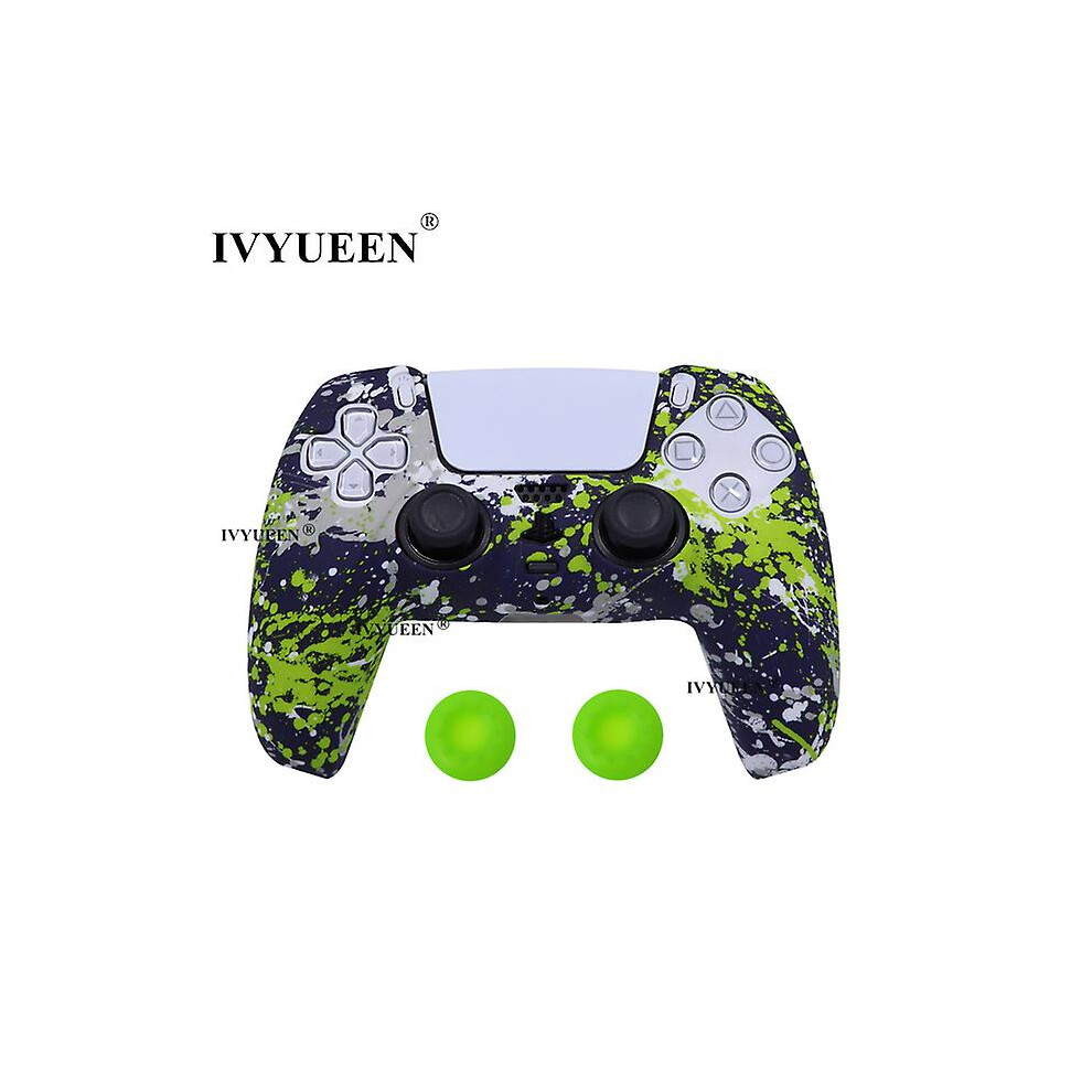 (Graffiti J) For Dualsense Wireless Controller Silicone Case Cover For Ps5 Protective Skin With Analog Thumbsticks Grips Caps 8994440137063