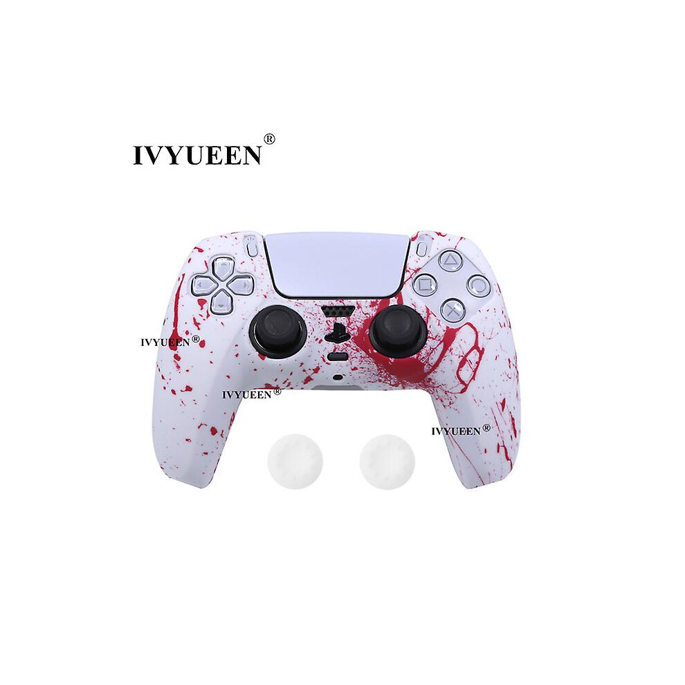 (Blood) For Dualsense Wireless Controller Silicone Case Cover For Ps5 Protective Skin With Analog Thumbsticks Grips Caps 8994440137070