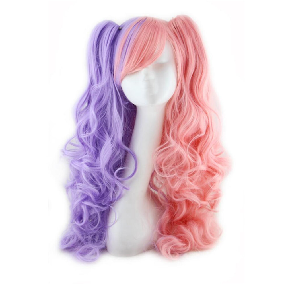 Unisex (Color 6) Lolita Long Wavy Stitched Ponytail Cosplay Colored Wig