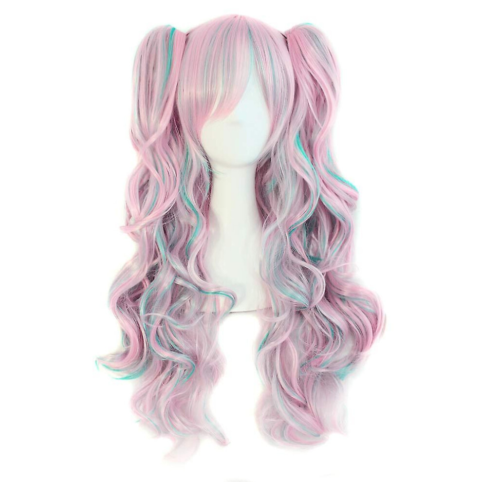 Unisex Red (Color 5) Lolita Long Wavy Stitched Ponytail Cosplay Colo Wig