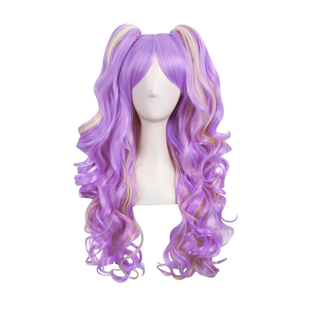 Unisex Red (Color 3) Lolita Long Wavy Stitched Ponytail Cosplay Colo Wig