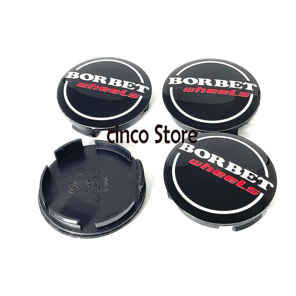 (Black) 4pcs 56mm Borbet Logo Auto Car Wheel Center Cap Hub Caps Car Rims Cover Badge Emblem For Car Styling Wheel Covers-image-OPC-PFX8B55-NEW