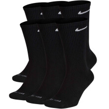 (Black, Medium) Nike Everyday Plus Cushioned Crew Socks 6 Pairs