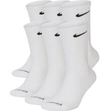 (White, Medium) Nike Everyday Plus Cushioned Crew Socks 6 Pairs