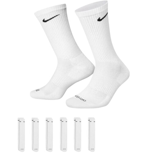 Nike (White, Medium) Nike Everyday Plus Cushioned Crew Socks 6 Pairs 2