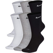 (Multicolour, Medium) Nike Everyday Plus Cushioned Crew Socks 6 Pairs