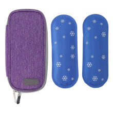 (Type 1) Insulin Cooler Cooling Case With 2 Ice Packs Portable Medical Cooler Insulation Bag For Outdoor Travel