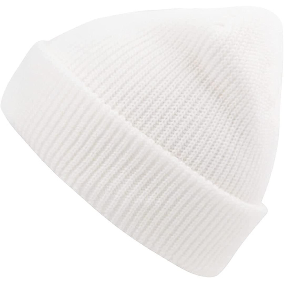 Men's And Women's Beanie Hats Knitted Hats Wool Soft Warm Ski Hats (white)