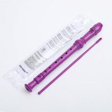 Soprano Recorder C Key 8 Hole German Fingering Clarinet ABS Music Flute Gift for Beginner Graduation School Education Family (Purple)