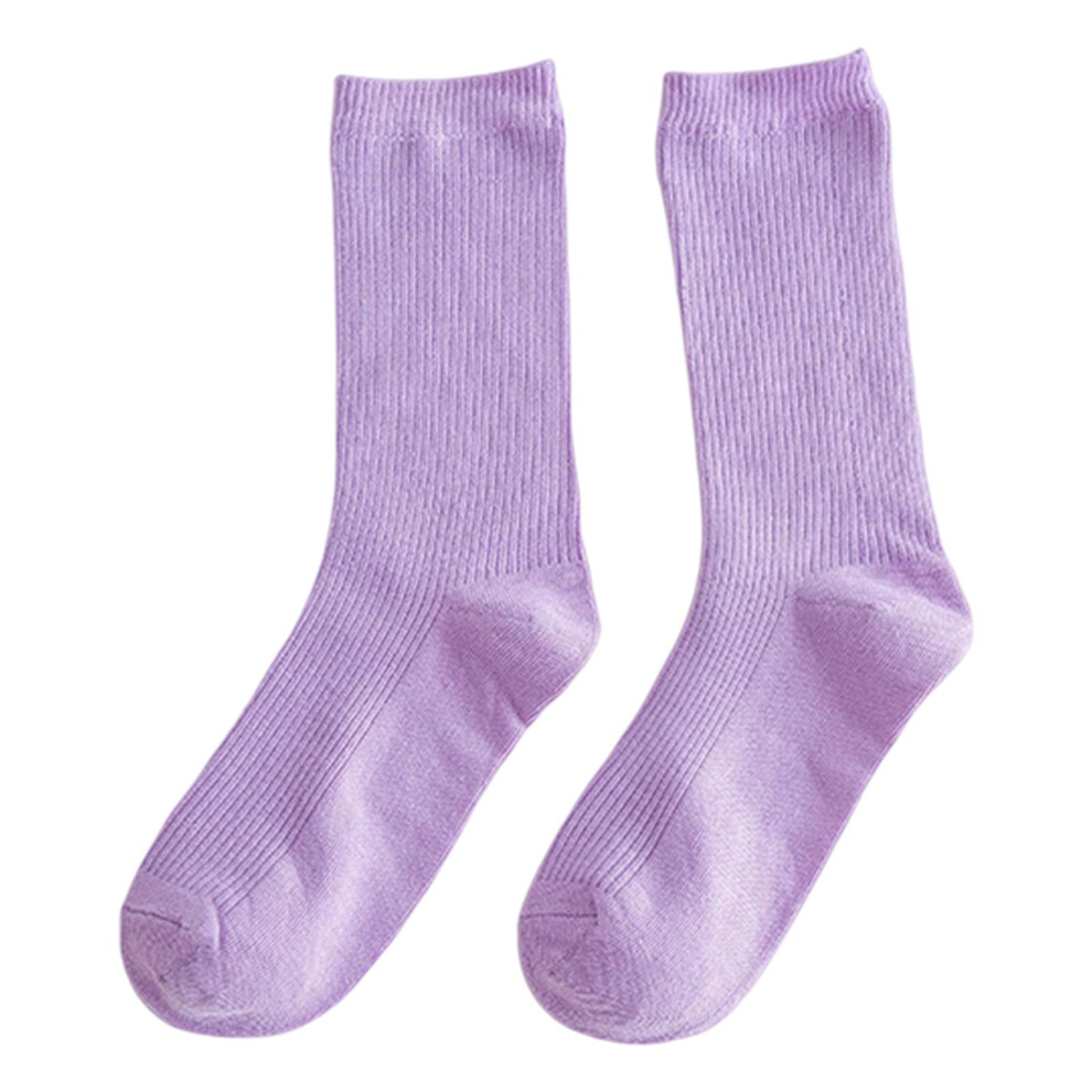 (Lavender, Child) Colorful Socks Thin Cotton Socks Soft Breathable High Elastic Sock For Adult Child-image-OPC-PFX8D2K-NEW
