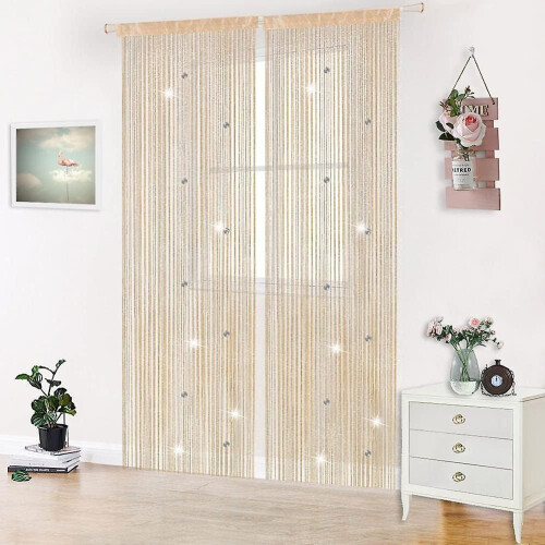 String Door Curtains Panel, Fly Screen Curtain,doorways Divider For Window Decorative 90x200cm (white) 1