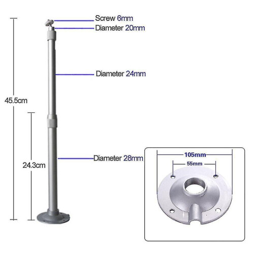 Universal 20-40cm Projector Ceiling Wall Mount Aluminium Bracket 15kg Capacity 2