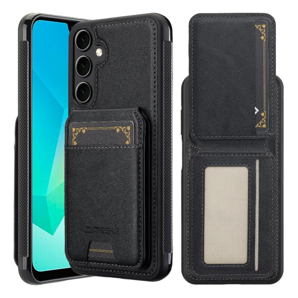 (Black) Case For Samsung Galaxy A55 5G Slot Photo Frame Wallet Case Rfid Shielding 2 In 1 Detachable Black 764549247912