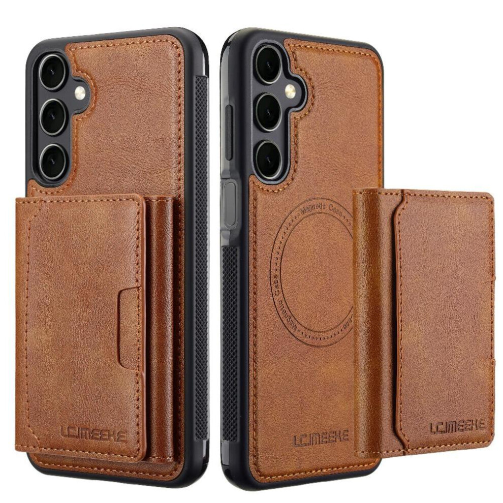 (Brown) Wallet Case For Samsung Galaxy A15 4G/5G Rfid Shielding Card Slots 2 In 1 Detachable Pu Leather Magnetic Brown 764549247998