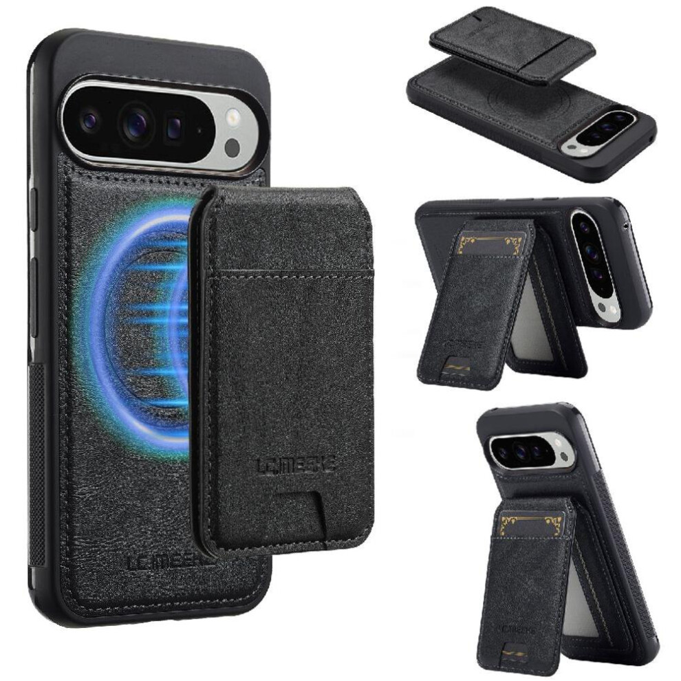 (Black) Case For Google Pixel 9 Slot Photo Frame 2 In 1 Detachable Rfid Shielding Wallet Case Black 764549248162