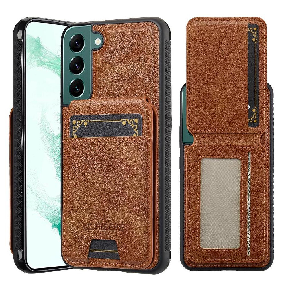 (Brown) Compatible With Samsung Galaxy A15 4G/5G Case 2 In 1 Detachable Wallet Case Slot Photo Frame Rfid Shielding Brown 764549248391