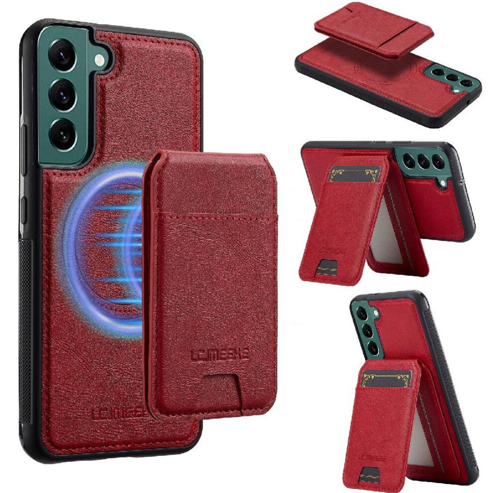 (Red) Compatible With Samsung Galaxy A15 4G/5G Case 2 In 1 Detachable Wallet Case Slot Photo Frame Rfid Shielding Red 764549248353
