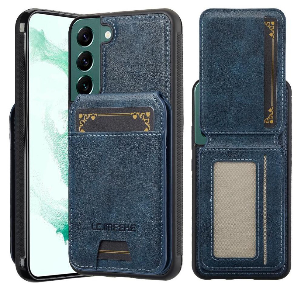 (Blue) Compatible With Samsung Galaxy A15 4G/5G Case 2 In 1 Detachable Wallet Case Slot Photo Frame Rfid Shielding Blue 764549248377