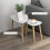 Homcom HOMCOM Side Table Set of 2, Modern End Coffee Bedside Tables Grey Natural 4