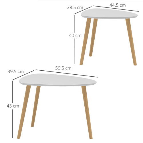 Homcom HOMCOM Side Table Set of 2, Modern End Coffee Bedside Tables Grey Natural 1
