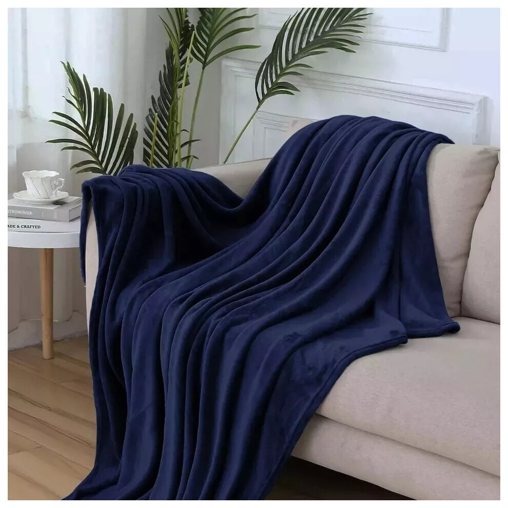 (King) Soft Warm Fleece Blanket Faux Fur Throw Sofa Bed