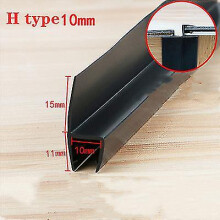 (H-10mm 2pcs x50cm) Black Shower Screen Seal Strip For 6mm-12mm Glass Pvc Bath Shower Door Bottom