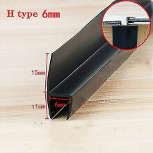 (H-6mm 2pcs x50cm) Black Shower Screen Seal Strip For 6mm-12mm Glass Pvc Bath Shower Door Bottom