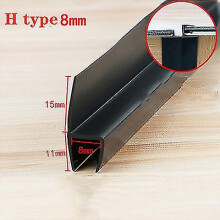 (H-8mm 2pcs x50cm) Black Shower Screen Seal Strip For 6mm-12mm Glass Pvc Bath Shower Door Bottom