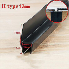 (H-12mm 2pcs x50cm) Black Shower Screen Seal Strip For 6mm-12mm Glass Pvc Bath Shower Door Bottom