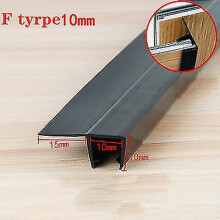 (F-10mm 2pcs x50cm) Black Shower Screen Seal Strip For 6mm-12mm Glass Pvc Bath Shower Door Bottom