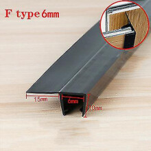 (F-6mm 2pcs x50cm) Black Shower Screen Seal Strip For 6mm-12mm Glass Pvc Bath Shower Door Bottom