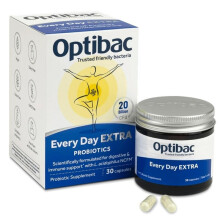 Optibac Every Day Extra Probiotic Capsules for Digestive & Immune Support 30 Capsules |High-Strength Probiotics |Daily Supplement for Gut Health