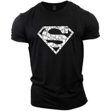 (Black, XL) Superman Vascular Gym Training Top